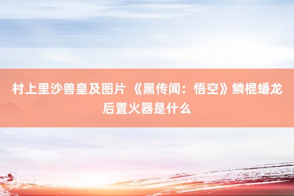 村上里沙兽皇及图片 《黑传闻：悟空》鳞棍蟠龙后置火器是什么