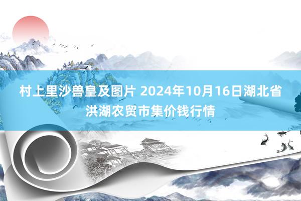 村上里沙兽皇及图片 2024年10月16日湖北省洪湖农贸市集价钱行情