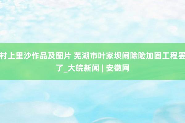 村上里沙作品及图片 芜湖市叶家坝闸除险加固工程罢了_大皖新闻 | 安徽网