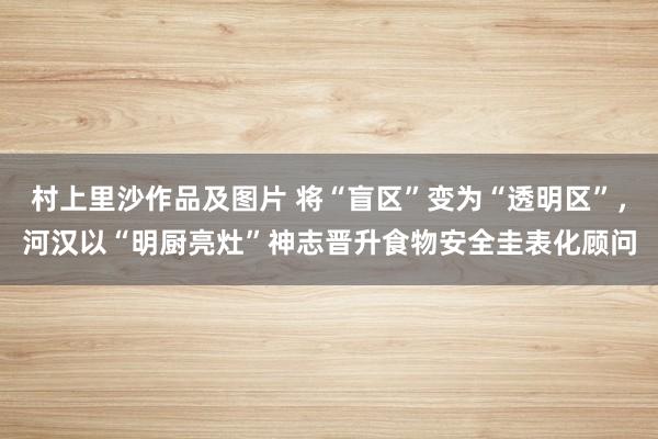 村上里沙作品及图片 将“盲区”变为“透明区”，河汉以“明厨亮灶”神志晋升食物安全圭表化顾问