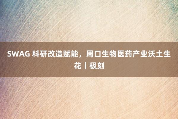 SWAG 科研改造赋能，周口生物医药产业沃土生花丨极刻