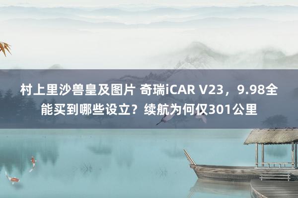 村上里沙兽皇及图片 奇瑞iCAR V23，9.98全能买到哪些设立？续航为何仅301公里