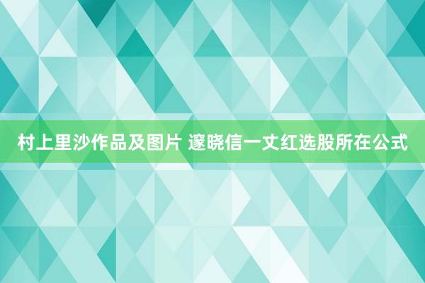 村上里沙作品及图片 邃晓信一丈红选股所在公式