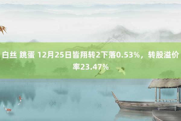 白丝 跳蛋 12月25日皆翔转2下落0.53%，转股溢价率23.47%