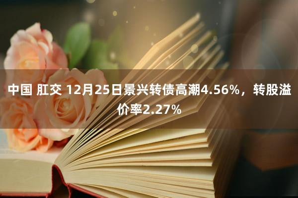 中国 肛交 12月25日景兴转债高潮4.56%，转股溢价率2.27%