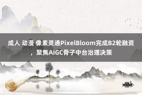 成人 动漫 像素灵通PixelBloom完成B2轮融资，聚焦AIGC骨子中台治理决策