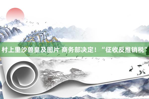 村上里沙兽皇及图片 商务部决定！“征收反推销税”