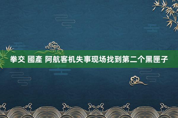 拳交 國產 阿航客机失事现场找到第二个黑匣子