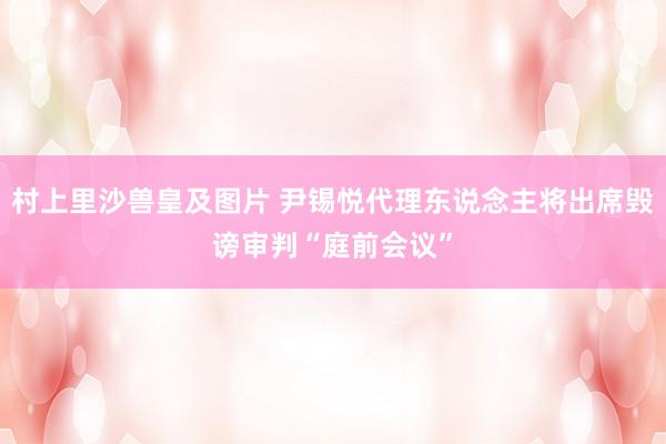 村上里沙兽皇及图片 尹锡悦代理东说念主将出席毁谤审判“庭前会议”