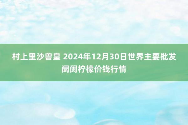 村上里沙兽皇 2024年12月30日世界主要批发阛阓柠檬价钱行情