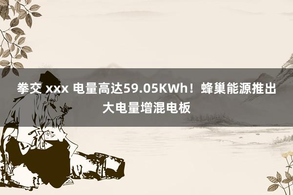 拳交 xxx 电量高达59.05KWh！蜂巢能源推出大电量增混电板