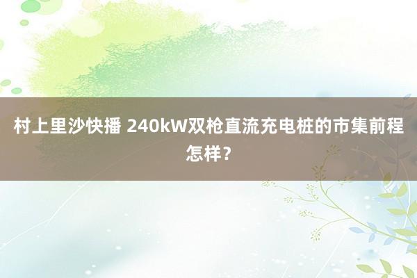 村上里沙快播 240kW双枪直流充电桩的市集前程怎样？