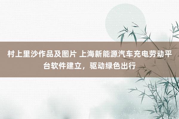 村上里沙作品及图片 上海新能源汽车充电劳动平台软件建立，驱动绿色出行