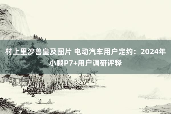 村上里沙兽皇及图片 电动汽车用户定约：2024年小鹏P7+用户调研评释