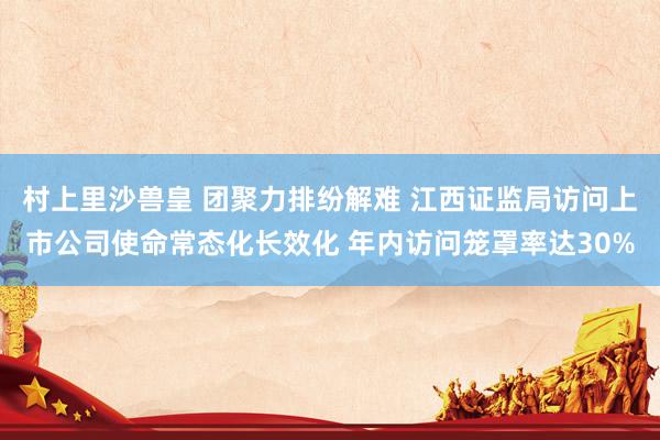 村上里沙兽皇 团聚力排纷解难 江西证监局访问上市公司使命常态化长效化 年内访问笼罩率达30%