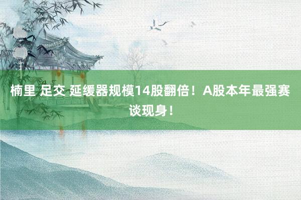 楠里 足交 延缓器规模14股翻倍！A股本年最强赛谈现身！