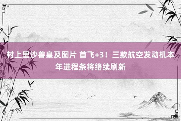 村上里沙兽皇及图片 首飞+3！三款航空发动机本年进程条将络续刷新