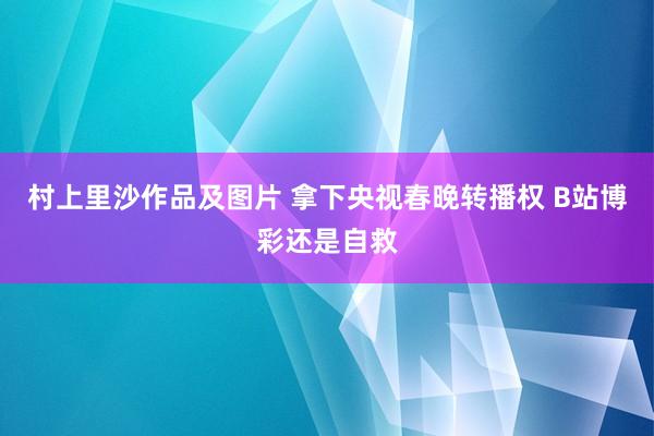 村上里沙作品及图片 拿下央视春晚转播权 B站博彩还是自救