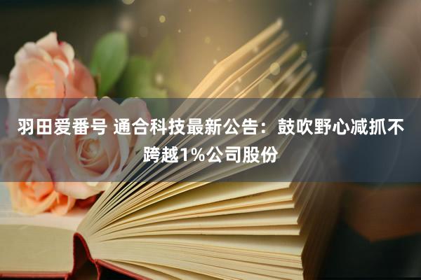 羽田爱番号 通合科技最新公告：鼓吹野心减抓不跨越1%公司股份