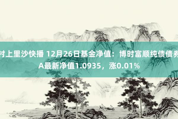 村上里沙快播 12月26日基金净值：博时富顺纯债债券A最新净值1.0935，涨0.01%