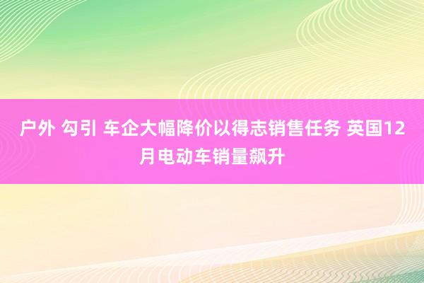 户外 勾引 车企大幅降价以得志销售任务 英国12月电动车销量飙升