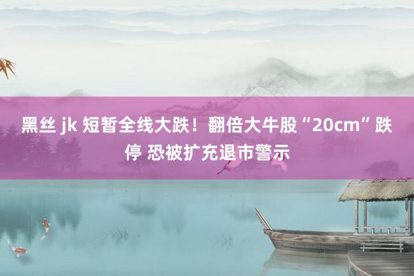 黑丝 jk 短暂全线大跌！翻倍大牛股“20cm”跌停 恐被扩充退市警示