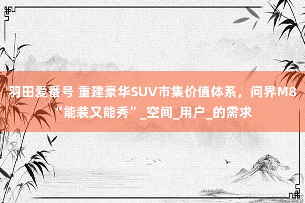 羽田爱番号 重建豪华SUV市集价值体系，问界M8“能装又能秀”_空间_用户_的需求