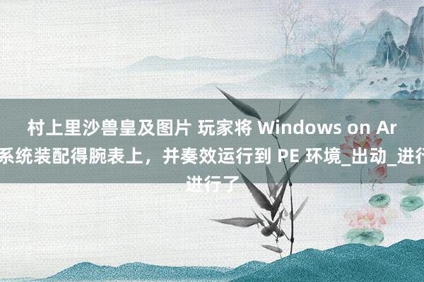 村上里沙兽皇及图片 玩家将 Windows on Arm 系统装配得腕表上，并奏效运行到 PE 环境_出动_进行了