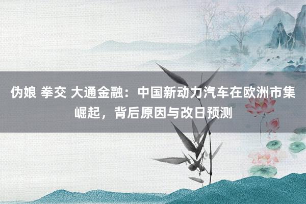 伪娘 拳交 大通金融：中国新动力汽车在欧洲市集崛起，背后原因与改日预测