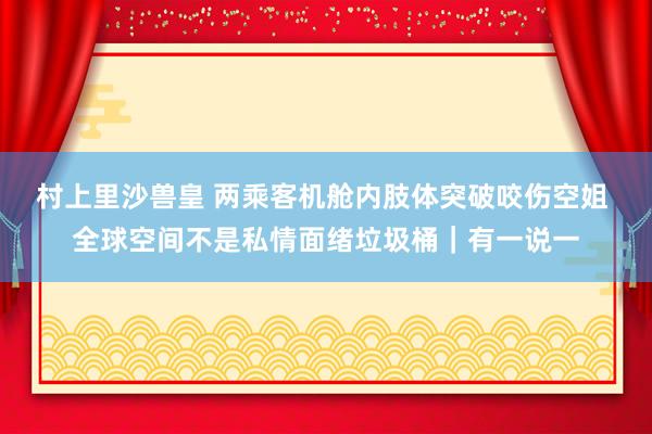 村上里沙兽皇 两乘客机舱内肢体突破咬伤空姐 全球空间不是私情面绪垃圾桶｜有一说一