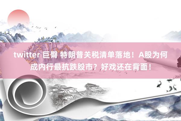 twitter 巨臀 特朗普关税清单落地！A股为何成内行最抗跌股市？好戏还在背面！