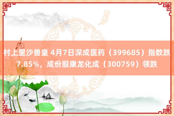 村上里沙兽皇 4月7日深成医药（399685）指数跌7.85%，成份股康龙化成（300759）领跌