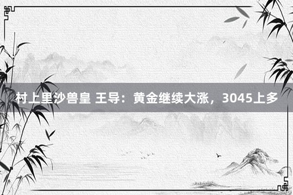 村上里沙兽皇 王导：黄金继续大涨，3045上多