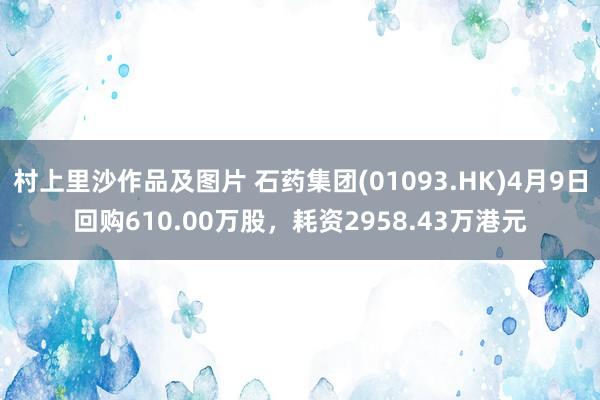 村上里沙作品及图片 石药集团(01093.HK)4月9日回购610.00万股，耗资2958.43万港元