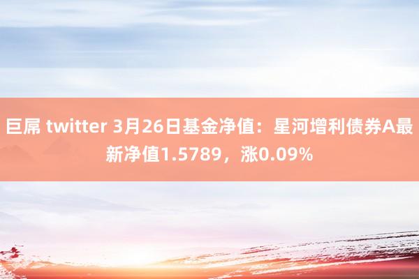 巨屌 twitter 3月26日基金净值：星河增利债券A最新净值1.5789，涨0.09%