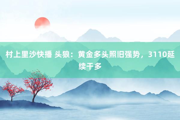 村上里沙快播 头狼：黄金多头照旧强势，3110延续干多