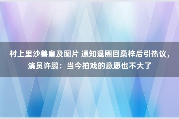 村上里沙兽皇及图片 通知退圈回桑梓后引热议，演员许鹏：当今拍戏的意愿也不大了
