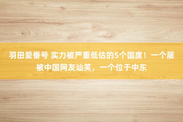 羽田爱番号 实力被严重低估的5个国度！一个屡被中国网友讪笑，一个位于中东