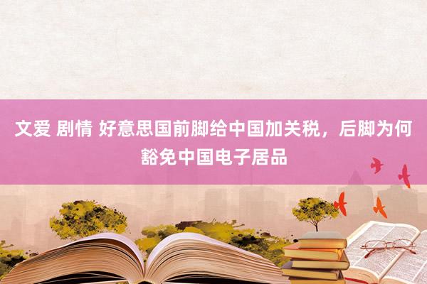 文爱 剧情 好意思国前脚给中国加关税，后脚为何豁免中国电子居品