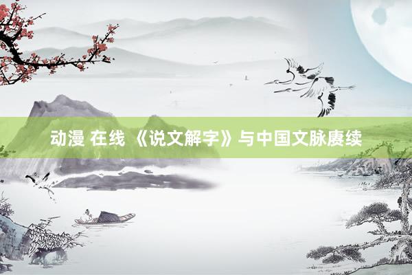 动漫 在线 《说文解字》与中国文脉赓续