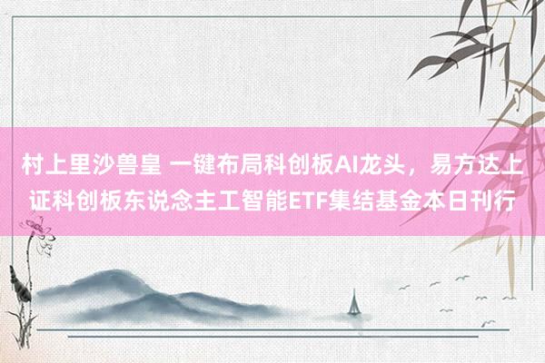 村上里沙兽皇 一键布局科创板AI龙头，易方达上证科创板东说念主工智能ETF集结基金本日刊行