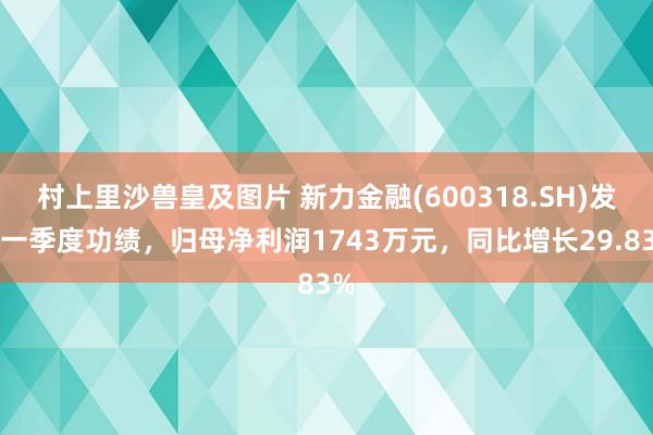 村上里沙兽皇及图片 新力金融(600318.SH)发布一季度功绩，归母净利润1743万元，同比增长29.83%