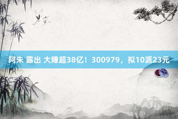 阿朱 露出 大赚超38亿！300979，拟10派23元