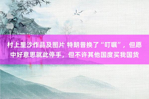 村上里沙作品及图片 特朗普换了“叮嘱”，但愿中好意思就此停手，但不许其他国度买我国货