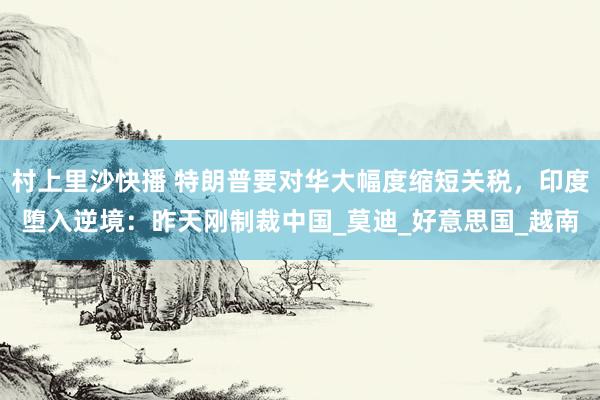 村上里沙快播 特朗普要对华大幅度缩短关税，印度堕入逆境：昨天刚制裁中国_莫迪_好意思国_越南