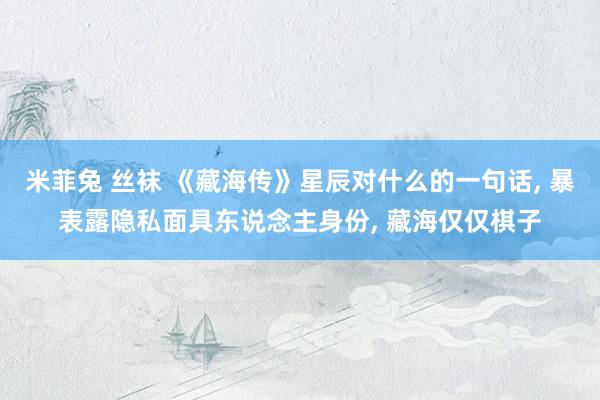 米菲兔 丝袜 《藏海传》星辰对什么的一句话, 暴表露隐私面具东说念主身份, 藏海仅仅棋子